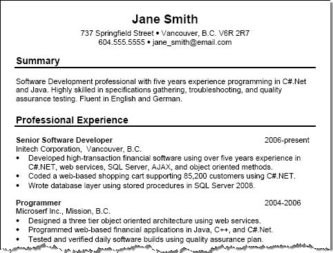 Format Of Resume For Job Free Download