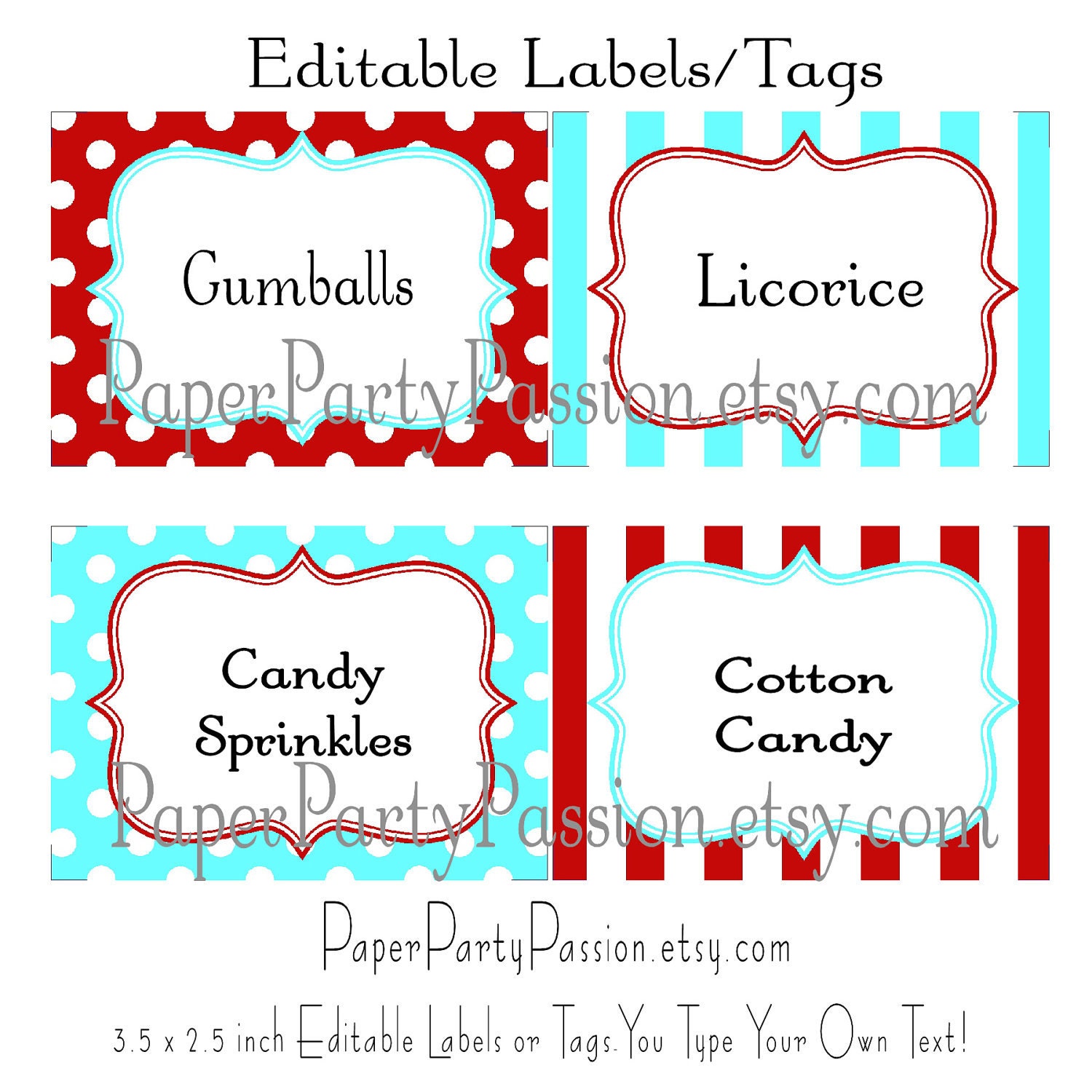 How To Make Candy Buffet Tags