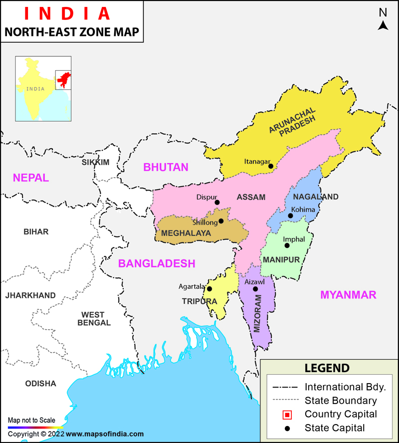 India Map With States And Capital