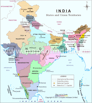 India Map With States And Capital