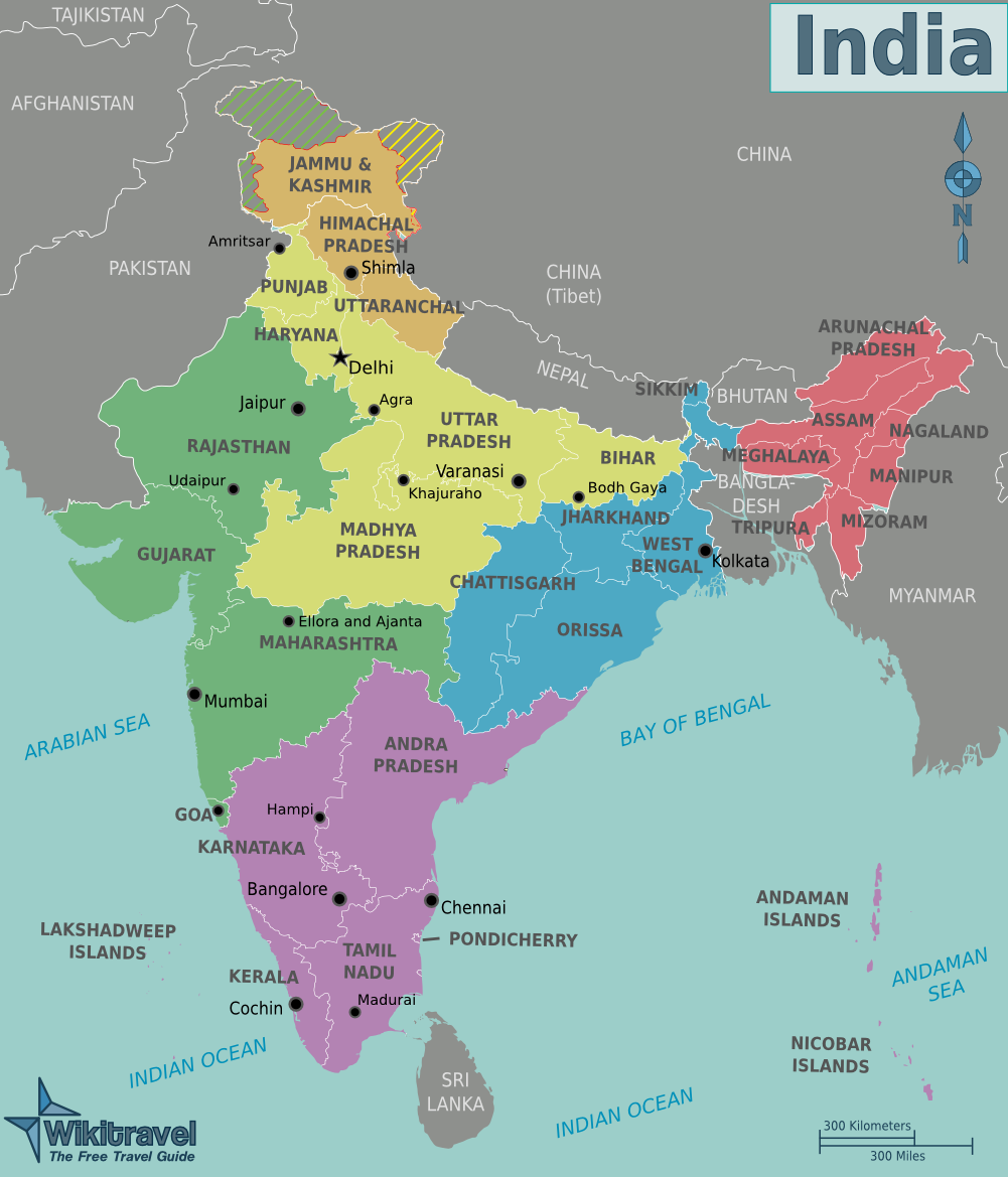 India Map With States And Capital