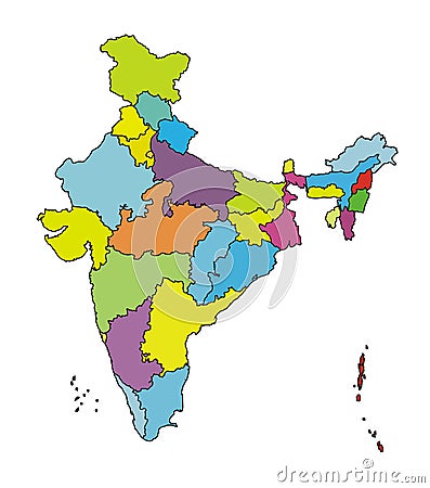 India Map With States Outline