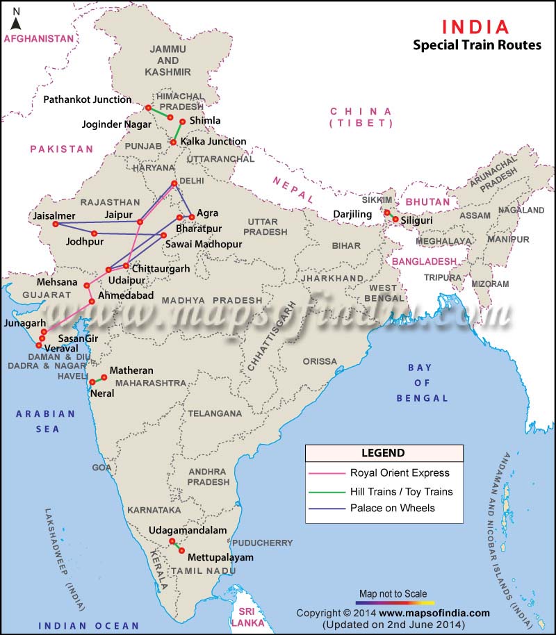 Indian Railway Map Of India