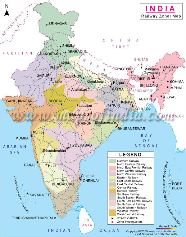 Indian Railway Map Of India