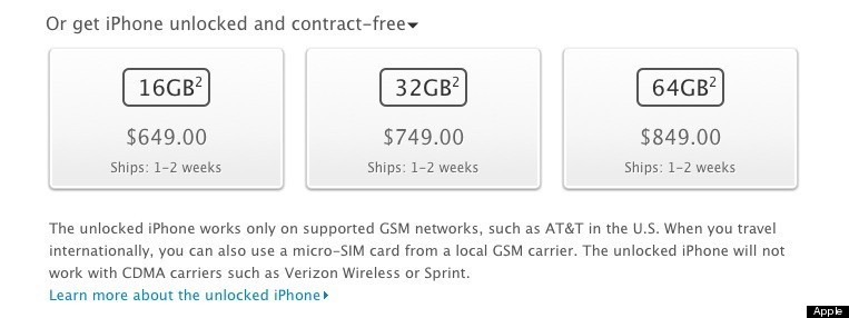 Iphone 4s Price In Usa Unlocked Without Contract