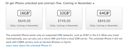 Iphone 4s Price In Usa Unlocked Without Contract