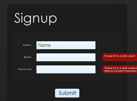 Jquery Registration Form Example