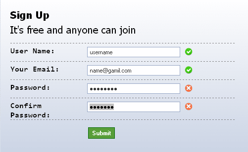 Jquery Registration Form Example