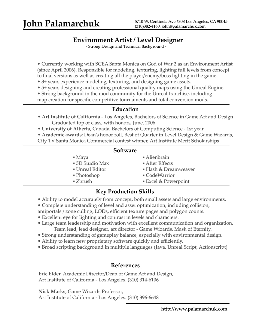 Latest Format Of Resume For Freshers