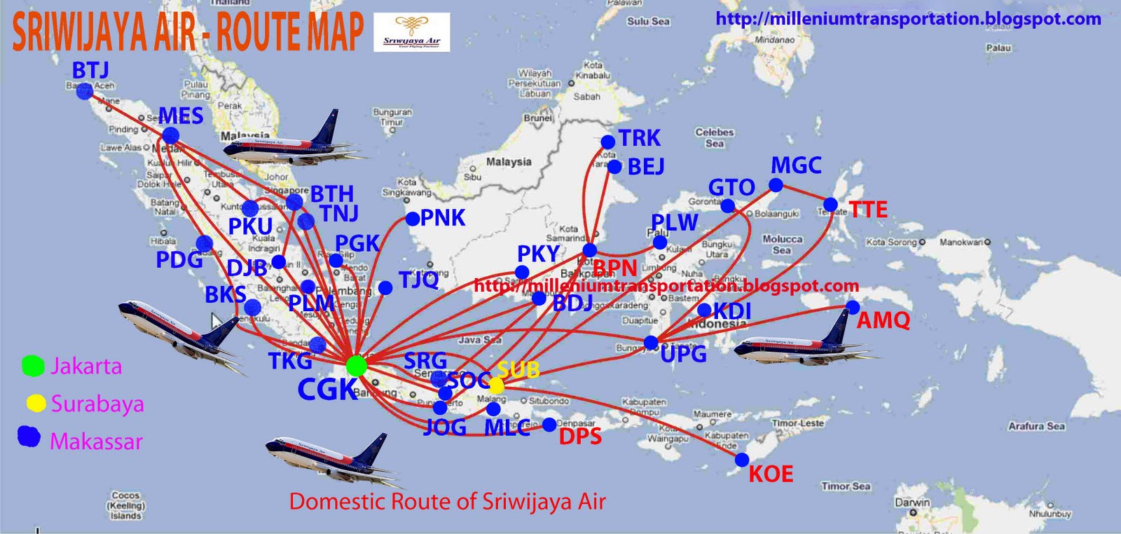 Lion Airlines Route Map