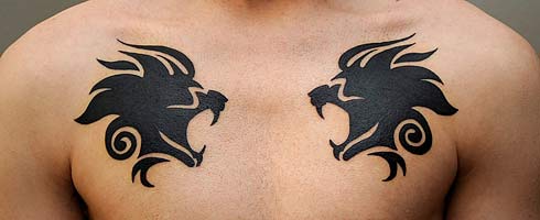 Lion Tattoo On Chest
