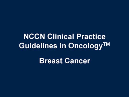 Nccn Breast Cancer Treatment Guidelines