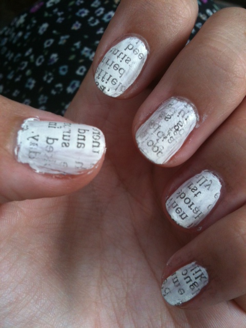 Newspaper Nails With Water