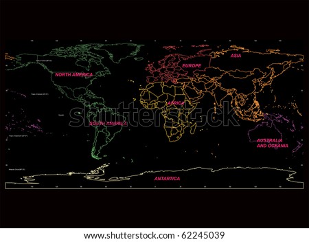 Outline Of World Map With Countries Names