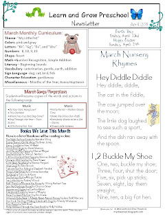Preschool Newsletter Ideas For September