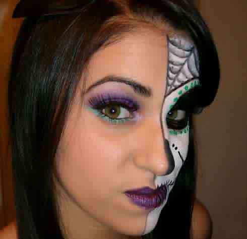 Pretty Candy Skull Makeup