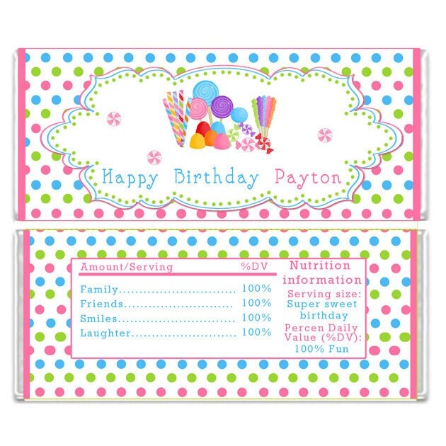 Printable Candy Bar Wrappers
