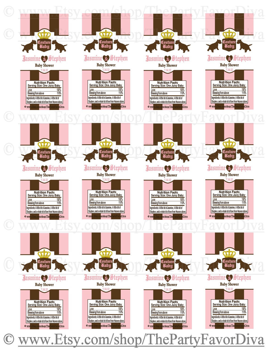 Printable Candy Bar Wrappers For Baby Shower