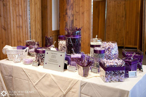 Purple Candy Bar Wedding