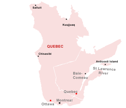 Quebec Map Cities