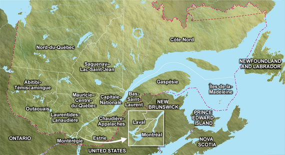 Quebec Map Regions