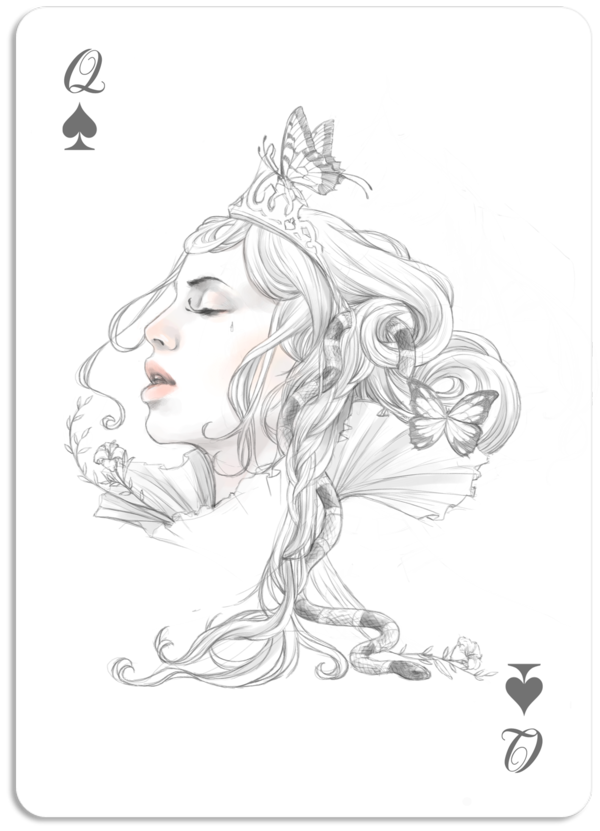 Queen Of Hearts Card Tattoo
