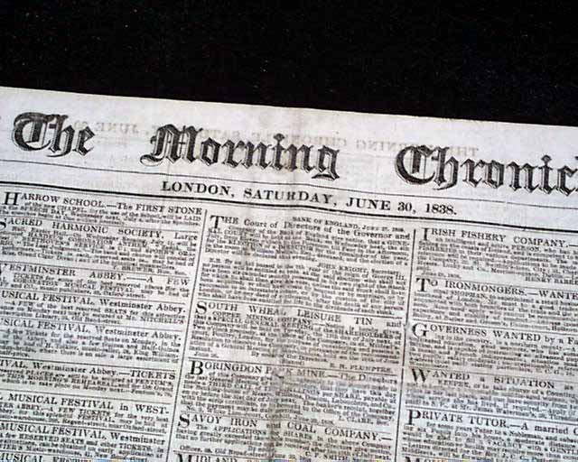 Queen Victoria Coronation Newspaper