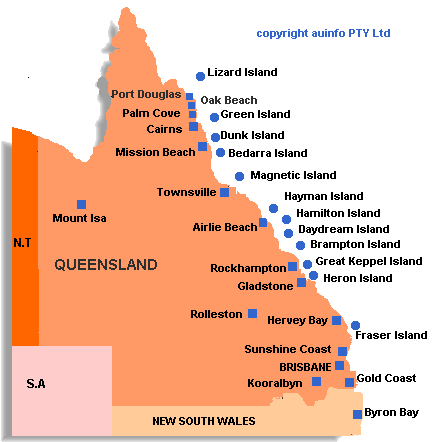 Queensland Beaches Map