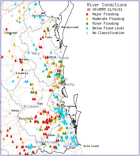 Queensland Floods Map Of Affected Areas