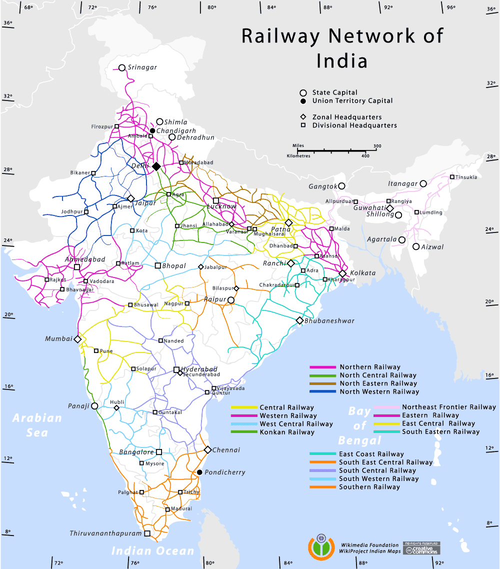 South Indian Railway Map