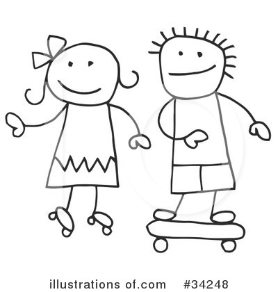 Stick Figure Children Clip Art Free