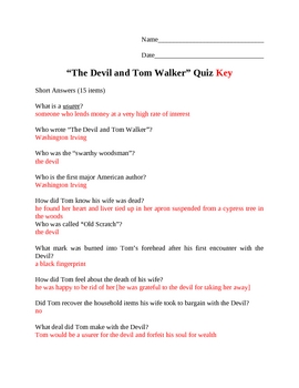 The Devil And Tom Walker Full Text