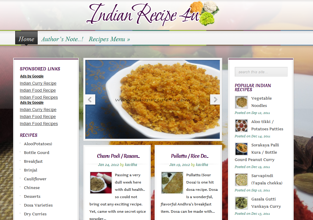 Traditional Indian Food Recipes Curry