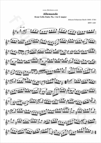 Unaccompanied Cello Suite No. 1 Prelude Sheet Music