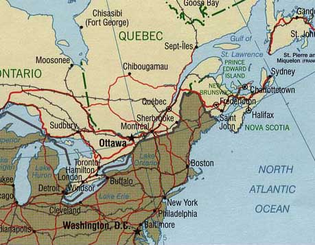 Us And Canada Map With Cities