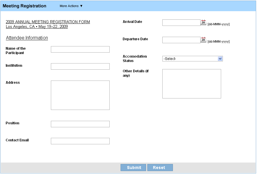 User Registration Form In Html Code