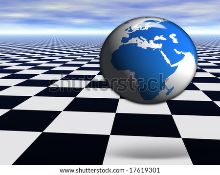World Globe Black And White