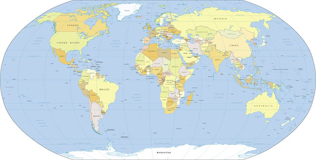 World Map With Countries And Capitals And Cities