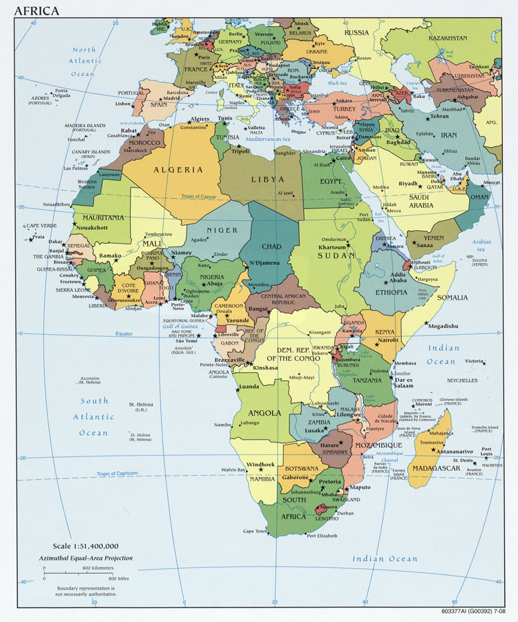 World Map With Countries And Capitals And Cities