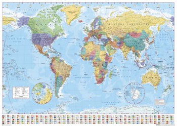 World Map With Countries And Cities