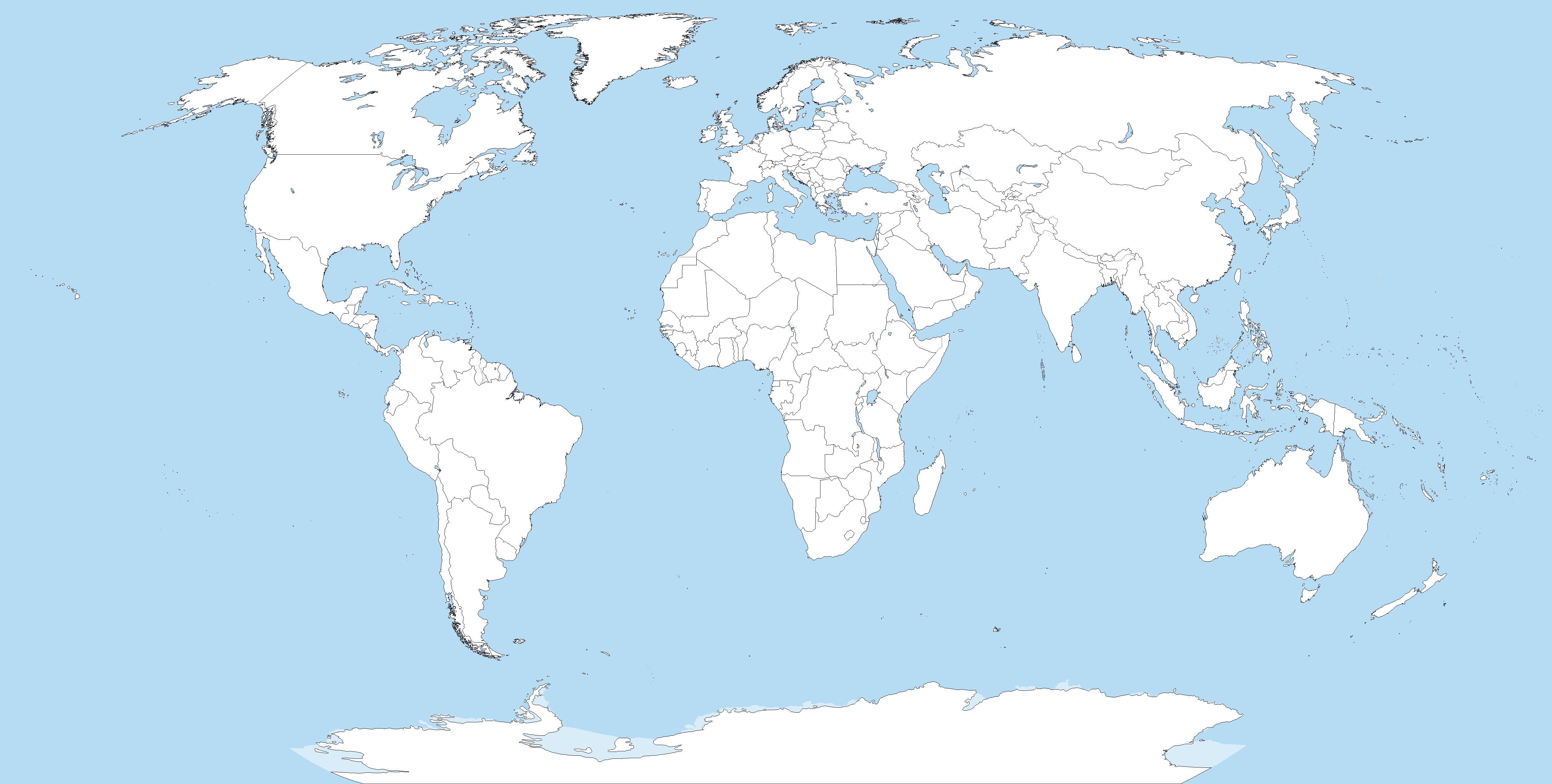 World Map With Countries And Oceans