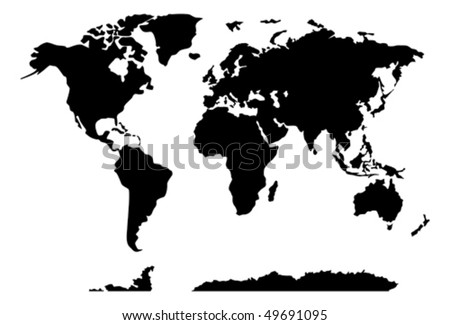 World Map With Countries Black And White